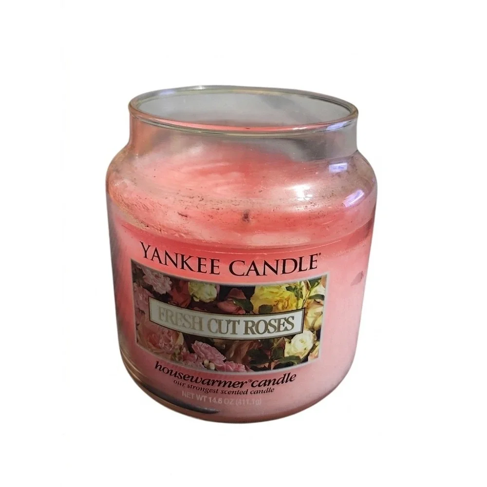 Yankee Candle Fresh Cut Roses‎ Medium Jar 14.5oz Scented Floral Pink 1038356